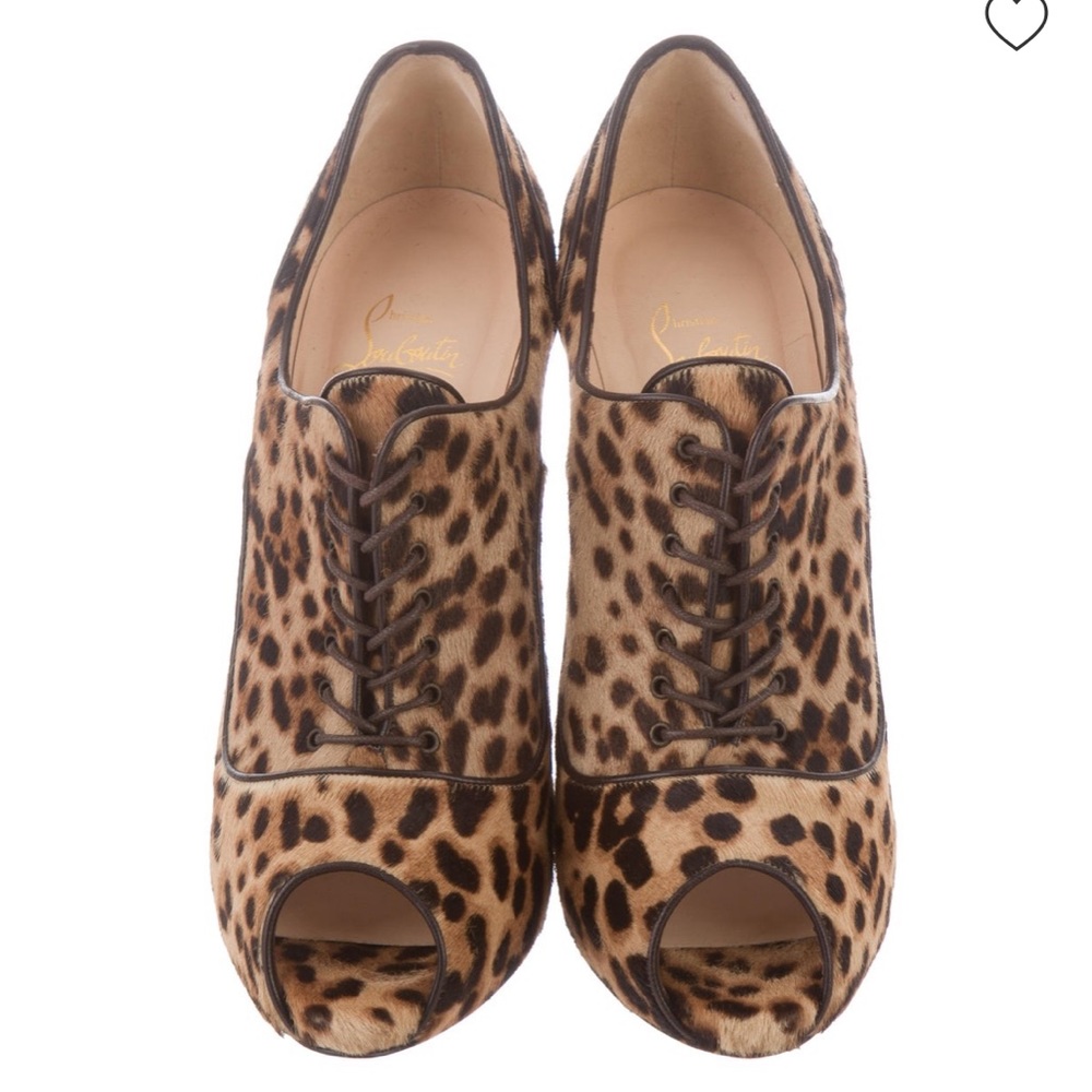 Christian Louboutin Lady Derby Leopard Heels 41 10 - Picture 6 of 8